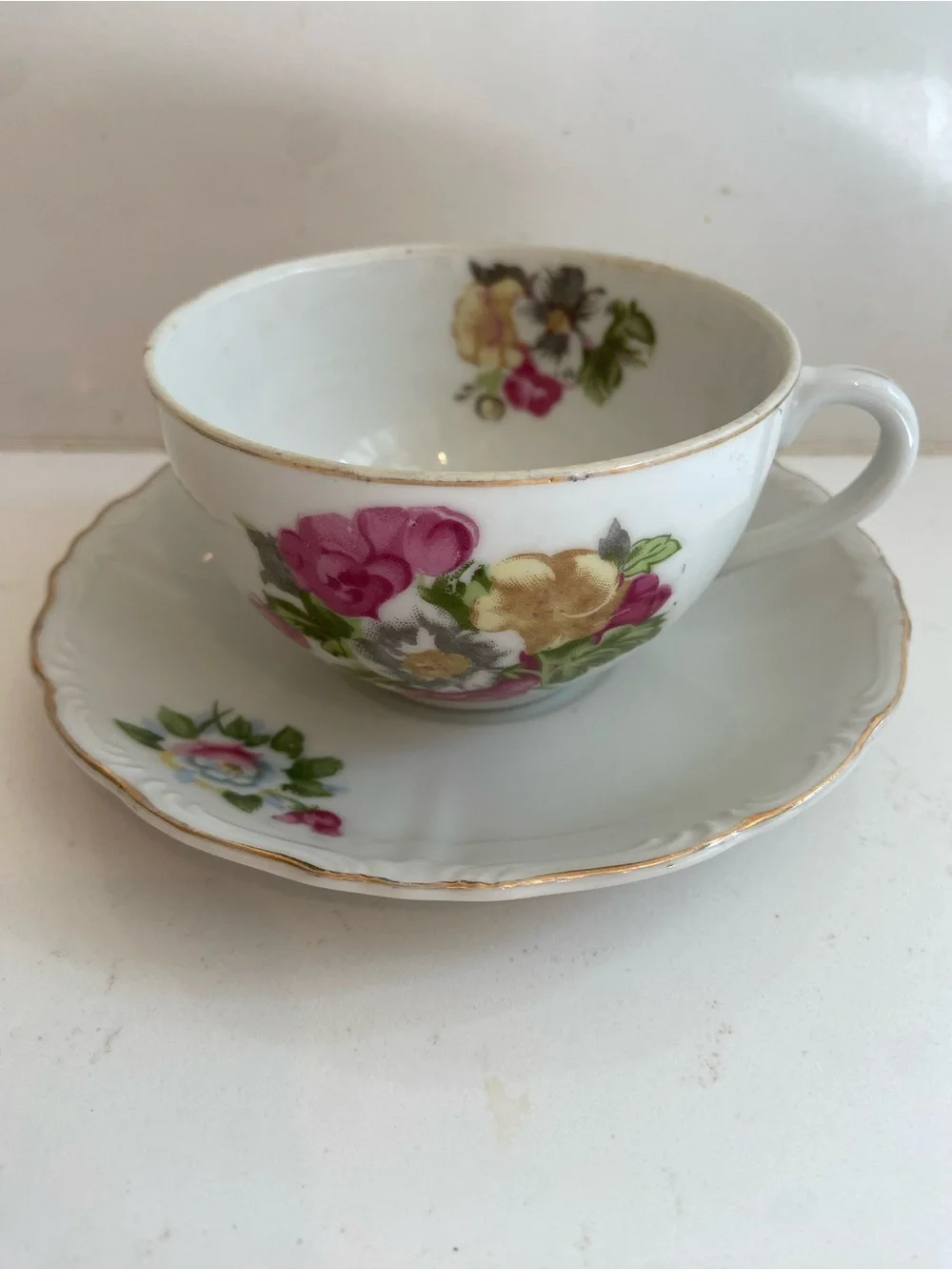 Vintage Japanese Tea Cups And Saucer Set Of (2) 1960’s (read)